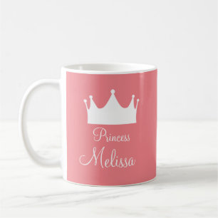 Mug Personnalisée Girl Kids Princess Pink Crown