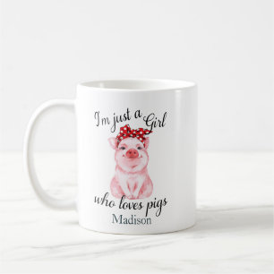 Mug Personnalisée Juste une fille qui aime les cochons