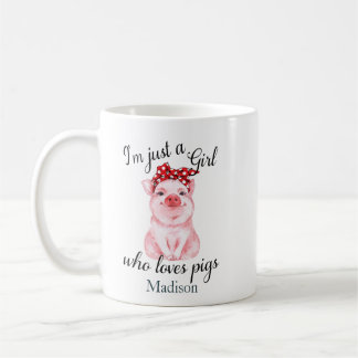 Mug Personnalisée Juste une fille qui aime les cochons