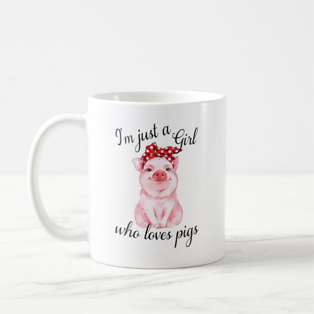Mug Personnalisée Juste une fille qui aime les cochons (Gauche)