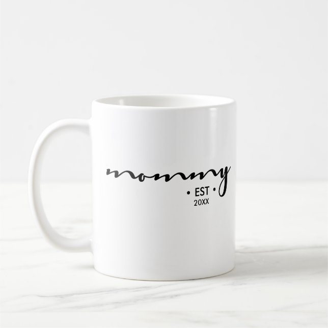 Mug Personnalisée, maman, Etablie, Année (Gauche)