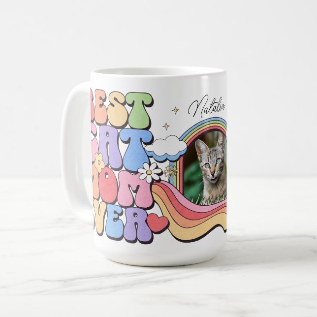 Mug Personnalisée Meilleure maman de chat Jamais perso (Devant gauche)