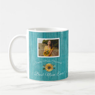 Mug Personnalisée Meilleure mère maman   Turquoise de 