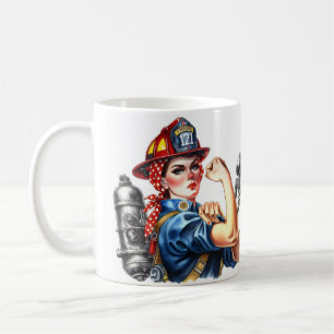 Mug Personnalisée Rosie le Riveter Female Firefighter