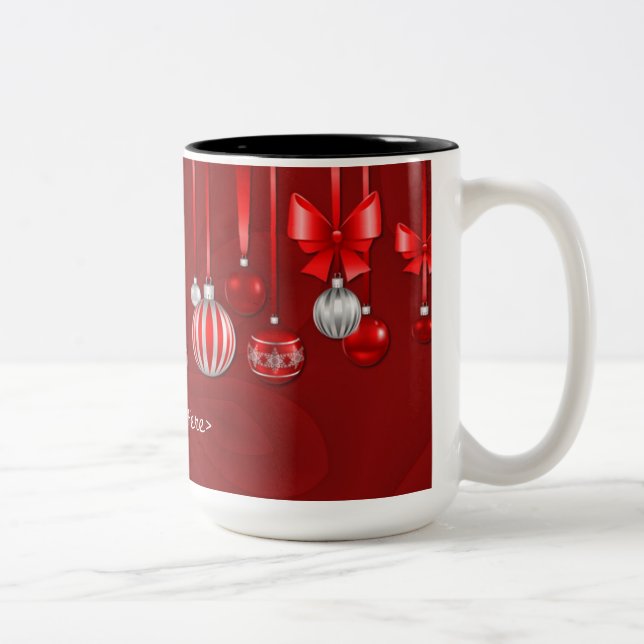 Mug personnalisées de Noël Rouge (Droit)