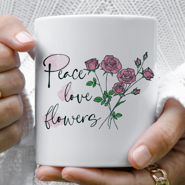 Mug personnalisées Fleurs d'Amour de Paix (Créateur téléchargé)