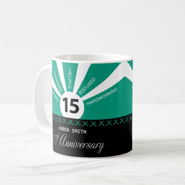 Mug Personnaliser, 15e anniversaire d'entreprise de l' (Devant gauche)