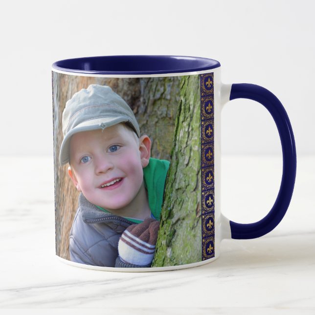 Mug Personnaliser 2 Photo Navy Café Bleu Pour Papa (Créateur téléchargé)