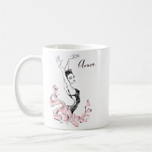 Mug Personnaliser Ballerina Sketch en rose