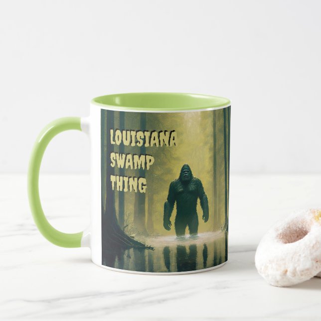 Mug Personnaliser Bigfoot Sasquatch Louisiane Marécage (Avec donut)