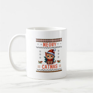 Mug Personnaliser ce design : Meowy Catmas Cat Noël