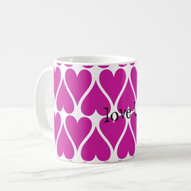 Mug Personnaliser Coeurs roses (Devant gauche)