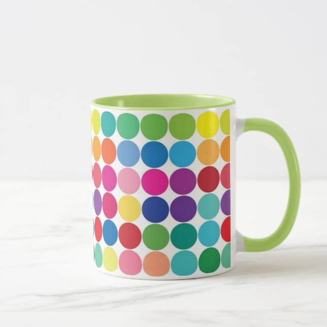 Mug Personnaliser colorée de la Coupe Polka Dot (Droite)