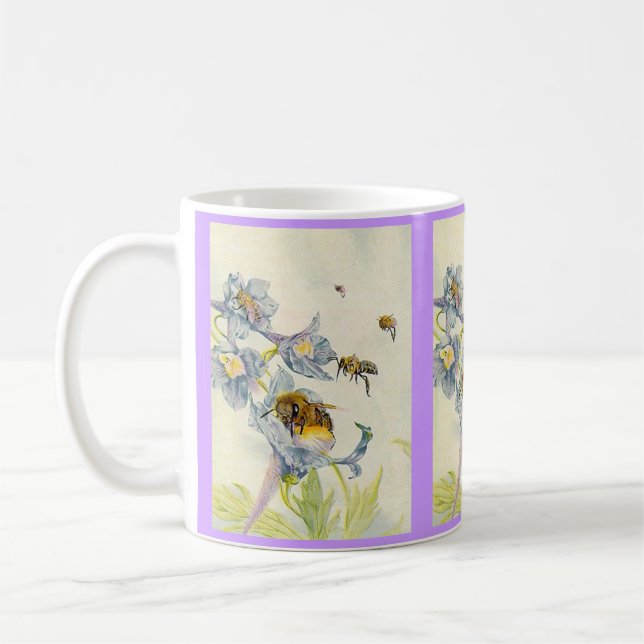 Mug Personnaliser d'abeilles de miel et de fleurs EZ2 (Gauche)