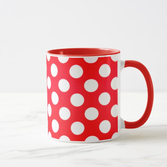 Mug Personnaliser de la Coupe Rouge Polka Dot Coffee M (Droite)