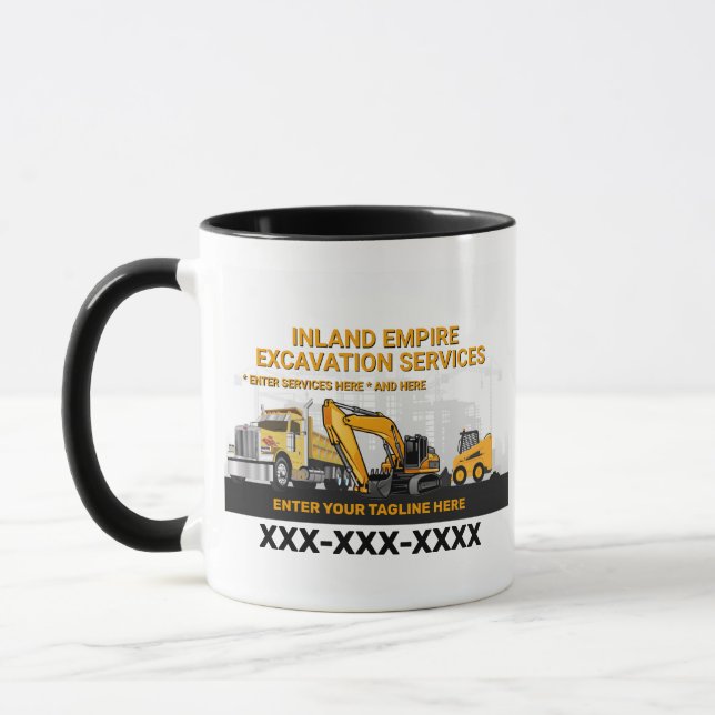 Mug Personnaliser Excavation Générale Entrepreneur Con (Gauche)