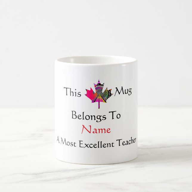 Mug Personnaliser excellent enseignant Leaf universel (Centre)