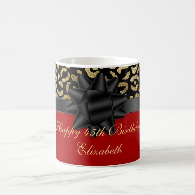 Mug Personnaliser Impression Anniversaire Rouge Noir O (Centre)