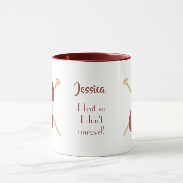 Mug Personnaliser "Je tricote pour ne pas démêler" Mod (Centre)