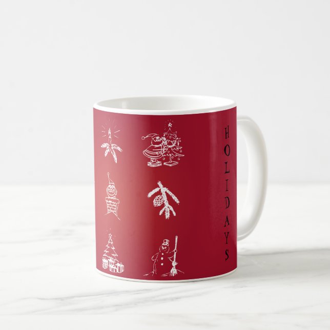 Mug Personnaliser Jolie conception de Noël (Devant droit)