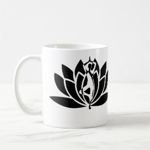 Mug Personnaliser la fleur de lotus noir et blanc et l