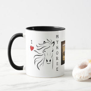 Mug Personnaliser la photo de J'aime mon cheval