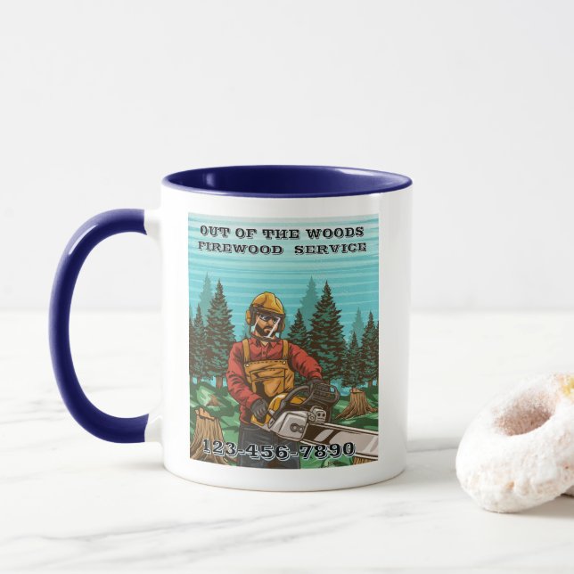 Mug Personnaliser la promotion du service de bois de c (Avec donut)