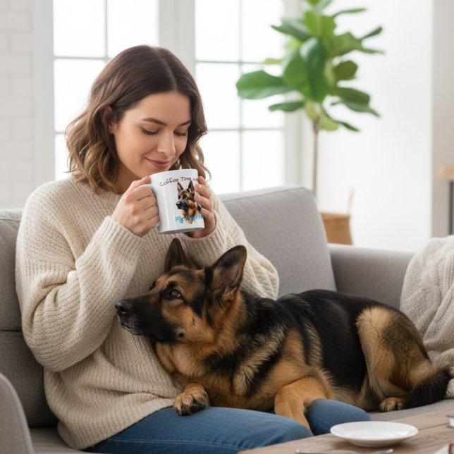 Mug PERSONNALISER L'Allemand Berger café du matin (Créateur téléchargé)