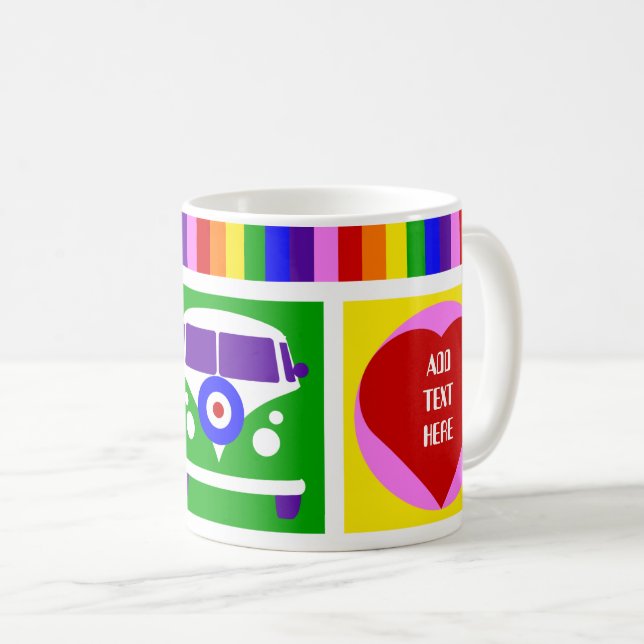 Mug Personnaliser l'amour et la paix Camper Van Life (Devant droit)