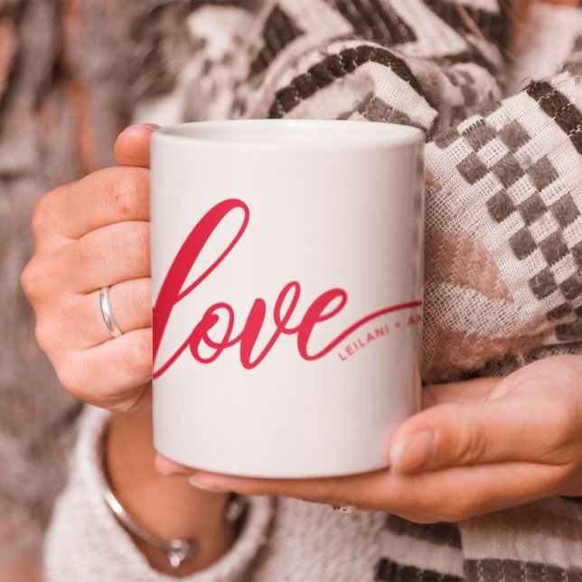 Mug Personnaliser l'amour Lettré à la main rouge (Créateur téléchargé)