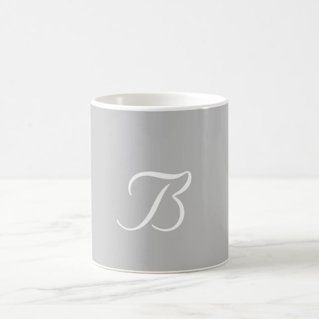 Mug Personnaliser le monogramme B gris clair (Centre)