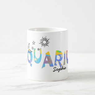 Mug Personnaliser le nom AQUARIUS Anniversaire Zodiac