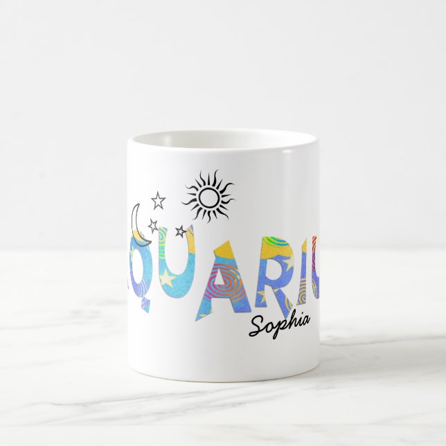 Mug Personnaliser le nom AQUARIUS Anniversaire Zodiac  (Centre)