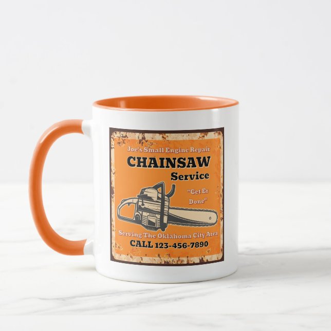Mug Personnaliser le service de tronçonneuse Petite ré (Gauche)