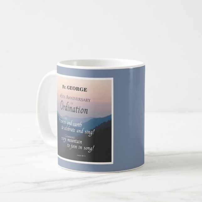 Mug Personnaliser les fêtes d'Ordination du 45e annive (Devant gauche)