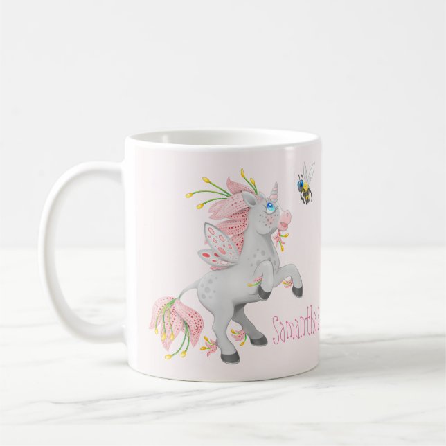 Mug Personnaliser les meilleurs amis Fleur rose Unicor (Gauche)