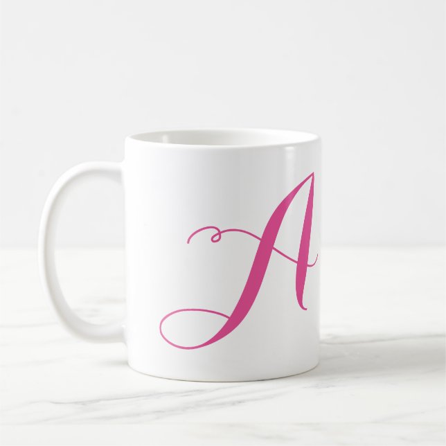 Mug Personnaliser Monogramme-A/Rose (Gauche)