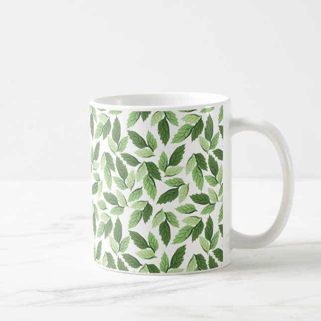 Mug Personnaliser Motif feuille verte (Droite)