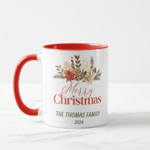 Mug Personnaliser Noël Gold Floral Joyeux Noël