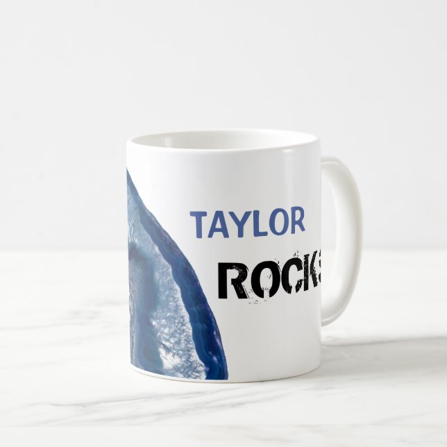 Mug * Personnaliser NOM ROCKS Crystals Géode Agate (Devant droit)