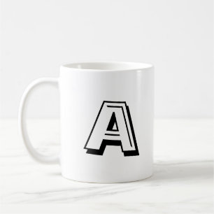 Mug Personnaliser, personnaliser Alphabet lettre noir 