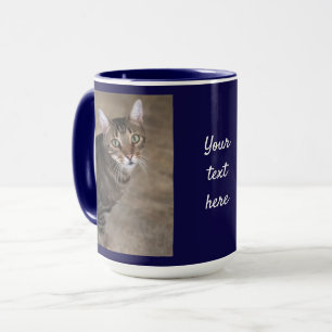 Mug Personnaliser PHOTO & TEXTE Marine Blue Coffee Cad