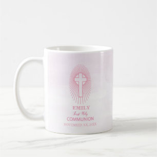 Mug Personnaliser, Pink First Holy Communion hôte