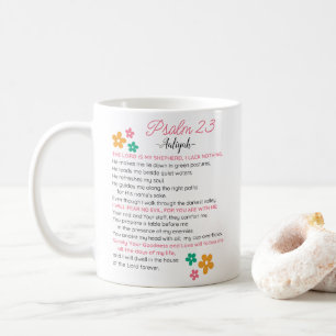 Mug Personnaliser Psaume 23-NIV Bible Scripture Fleurs