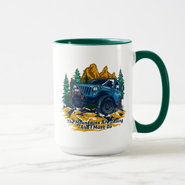 Mug Personnaliser Quatre Roues Conduite Les Montagnes  (Droite)
