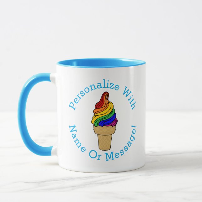 Mug PERSONNALISER Rainbow Swirl Ice Cream (Gauche)