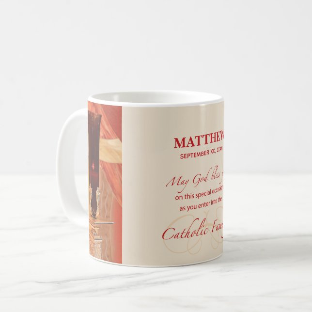Mug Personnaliser, RCIA Félicitations, Catholique, Rou (Devant gauche)
