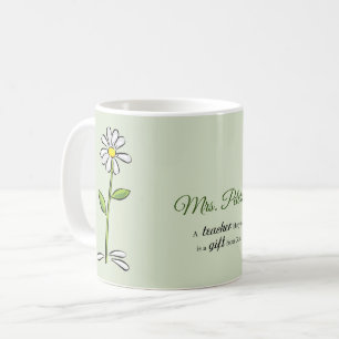 Mug Personnaliser, remerciement enseignant, fleur reli