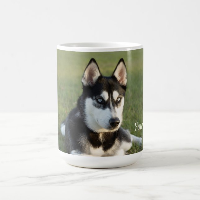 Mug Personnaliser Siberian Husky portrait de chiot (Centre)