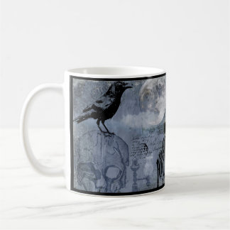 Mug Personnaliser vintage du crâne et du corbeau d'Hal
